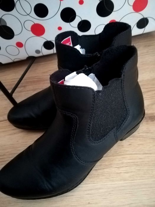 Дамски черни боти Рикер Rieker, размер 37 и боти с пайети