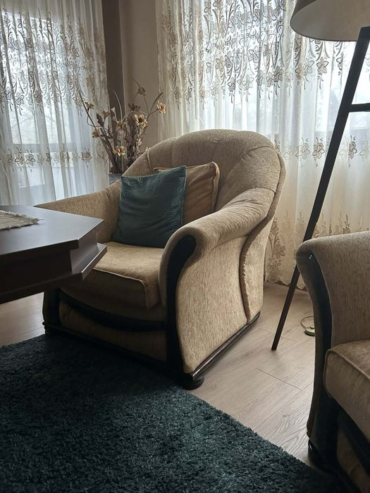 Холна гарнитура - 2 бр. Фотьойл / 2 бр. Табуретка / холна маса