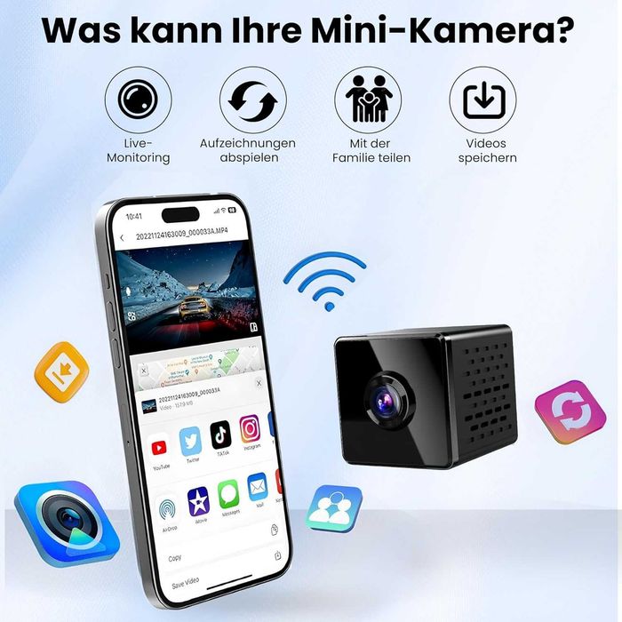 Mini camera 4K HD cu WiFi si aplicatie