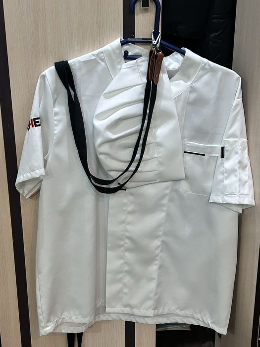 Китель+фартук+шапочка (форма повара)