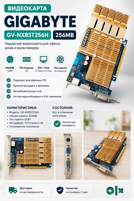 Видеокарта Gigabyte 256 Gb