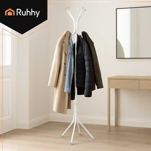 Права закачалка за дрехи / Стояща закачалка за дрехи - два цвята