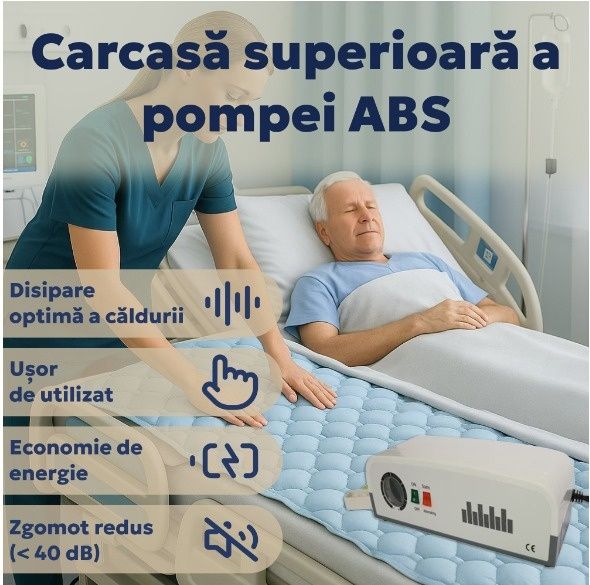 Saltea antiescara cu compresor silentios Alhena, albastra, 200x90 cm, functionare static sau alternativ, neutilizata