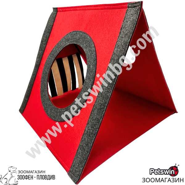 Тента/Палатка за Котки - 42/41/36см - Червена - Cat Tent- Pet Interest