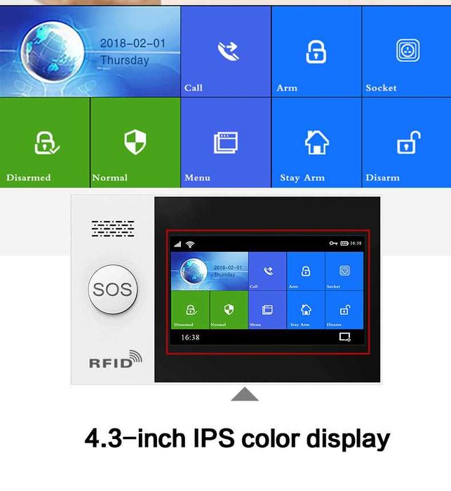 GSM WIFI смарт алармена система с известяван на телефон Tuya Smartlife