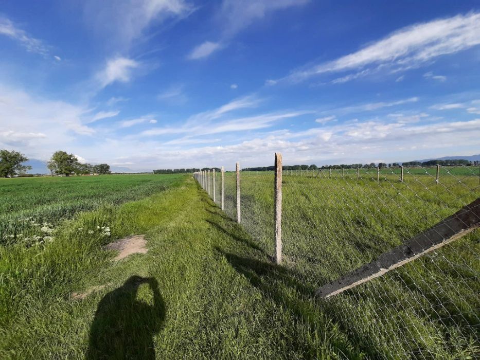 Изграждане на огради с циментови колове и оградна мрежа