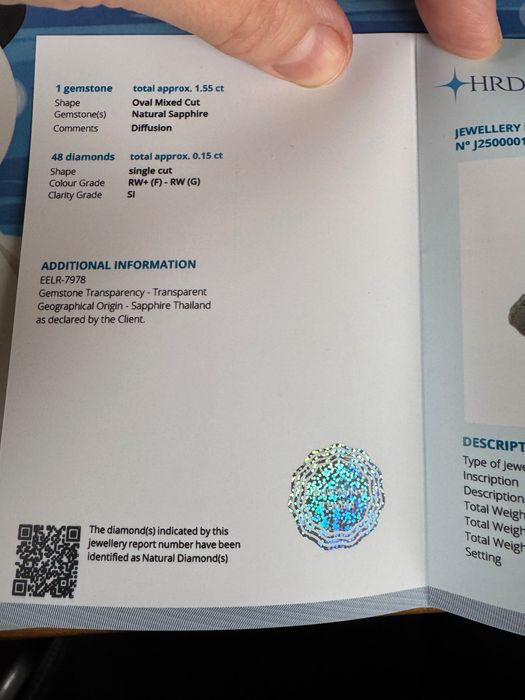 Inel aur cu diamant si safir