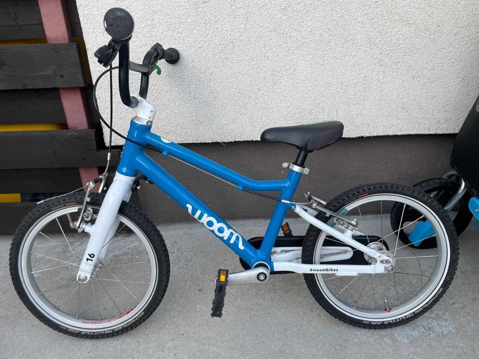Vand bicicleta copii Woom 3 (16 inch) albastra - foarte bine intretinuta