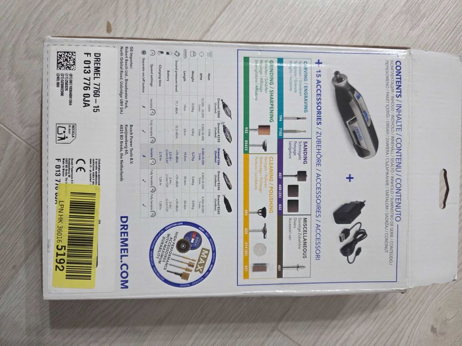 Dremel Lite 7760-15 polizor drept cu acumulator 3,6 V | Cu perii