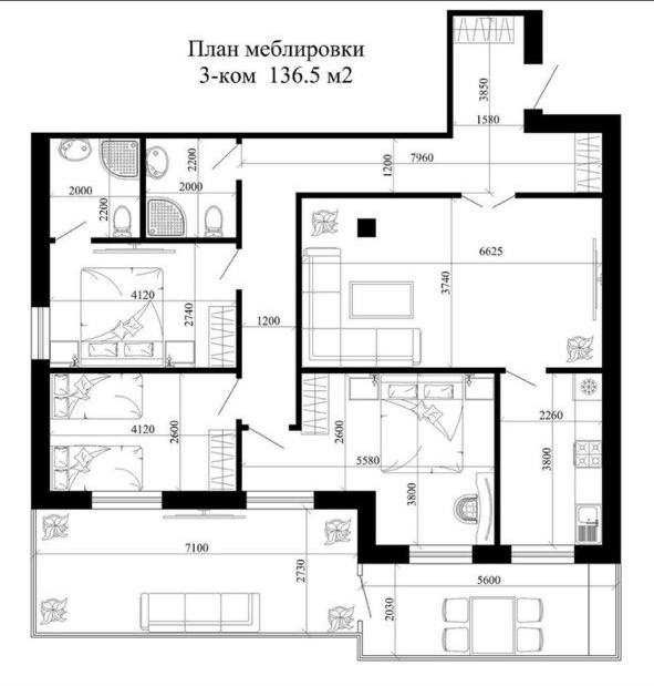 4-х комнатная в ЖК «Renessans» ID: 5823