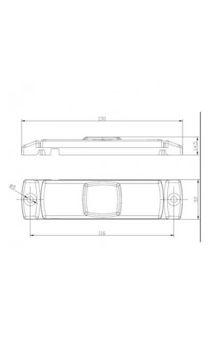 10 x Lampa laterala LED ALBA remorca rulota camion 130mm 12-24V