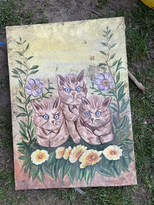 Tablou pictat pe pânză foarte vechi