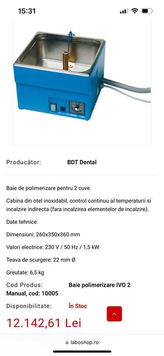 Aparat baie polimerizare Ivo-2  laborator tehnica dentara