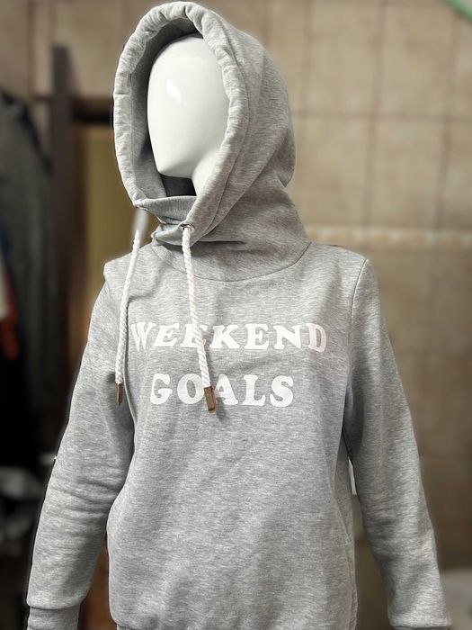 Hoodie, hanorac cu mânecă lungă, de culoare gri deschis, unisex