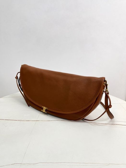 CELINE Soft Triomphe Halfmoon in Shiny Lambskin