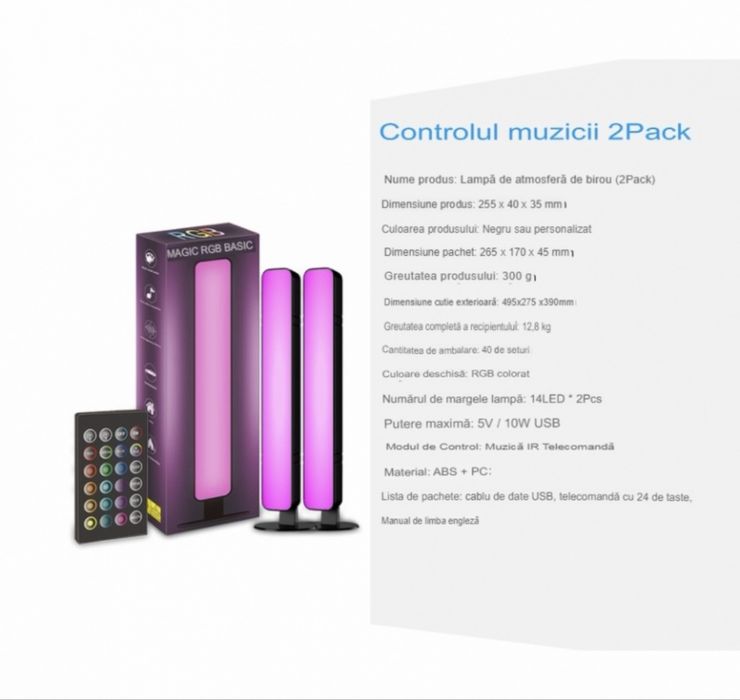 Set 2 Lampi de Birou Colorate