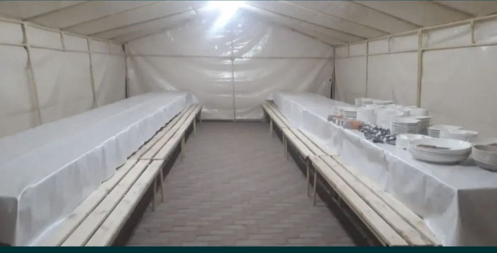 Арендаға палатка беріледі 80-100 адамдық.