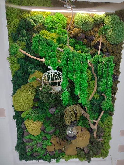 Пано Стабилизированный Мох ,Пано Море Эпоксидная Смола & Мохе