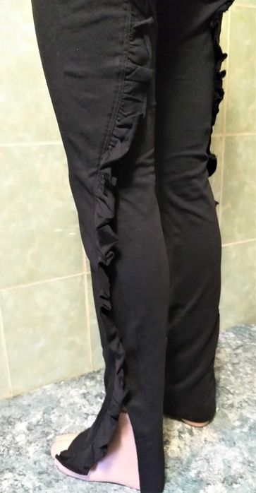 Pantaloni fashion dama PNK Casual cu detaliu lateral negru mar.34(noi)