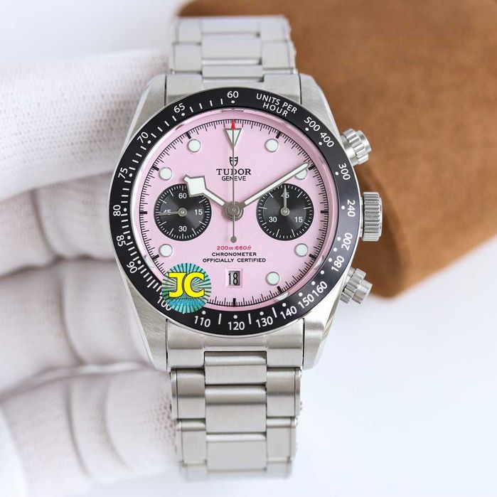 Автоматичен мъжки часовник Tudor Black Bay Chrono Pink