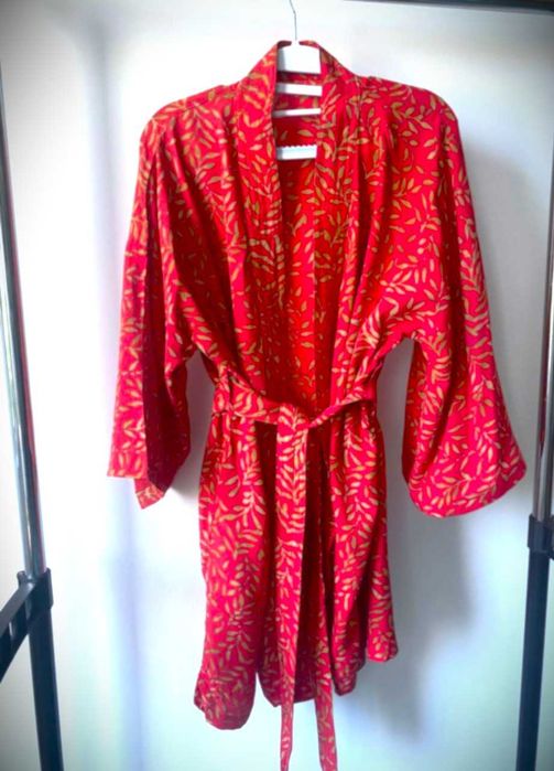 Памучен Халат - Червен