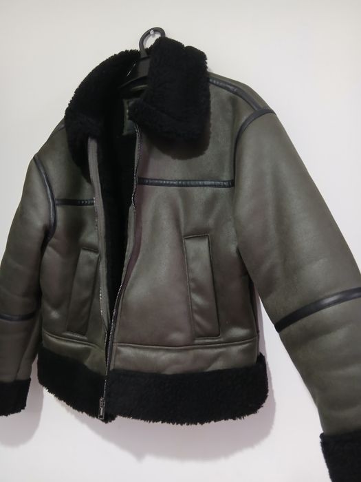 Cojocel dama piele ecologica imblanit interior marime M sau 40-42 perf