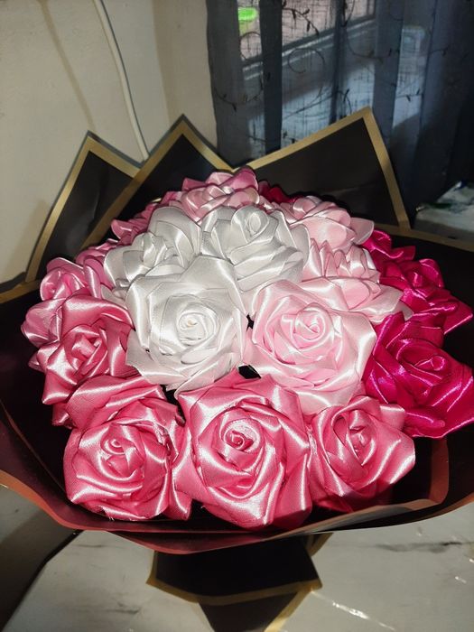 Цветы из ткани букет