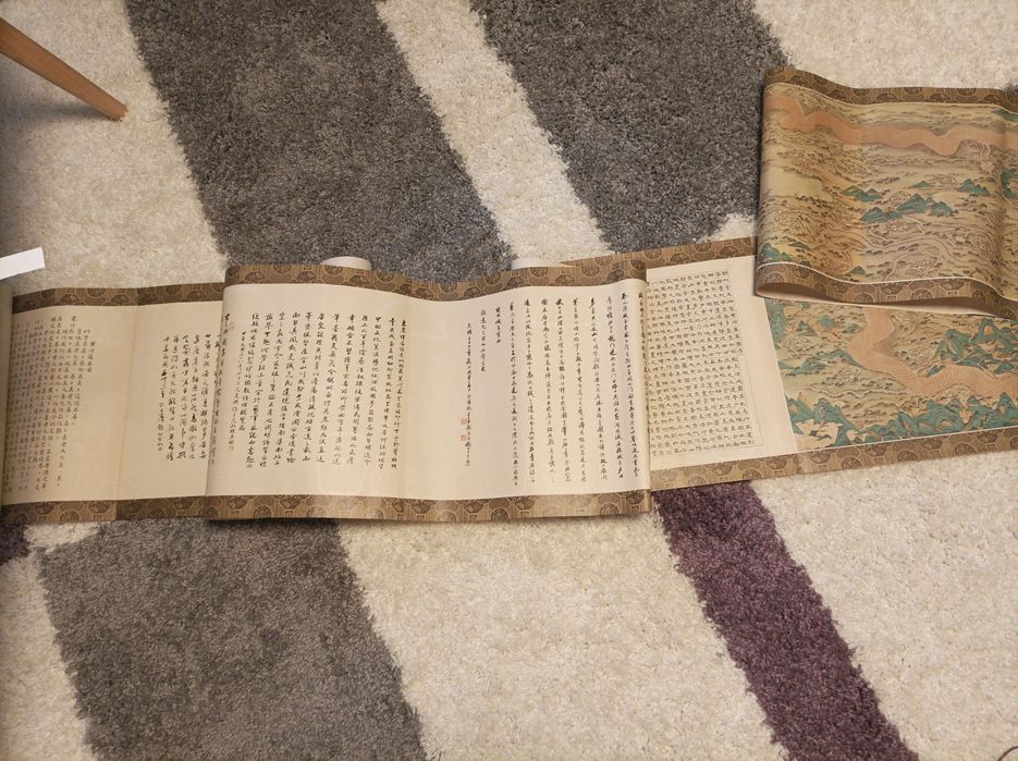 Много стар ретро колекционерски чадър от маслена хартия оригинален