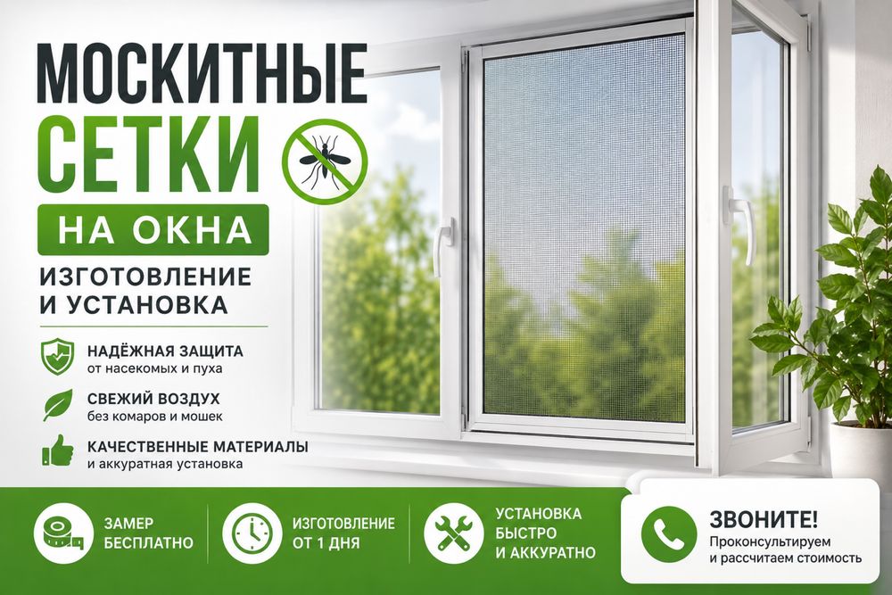Москитные сетки и ремонт пластиковых окон