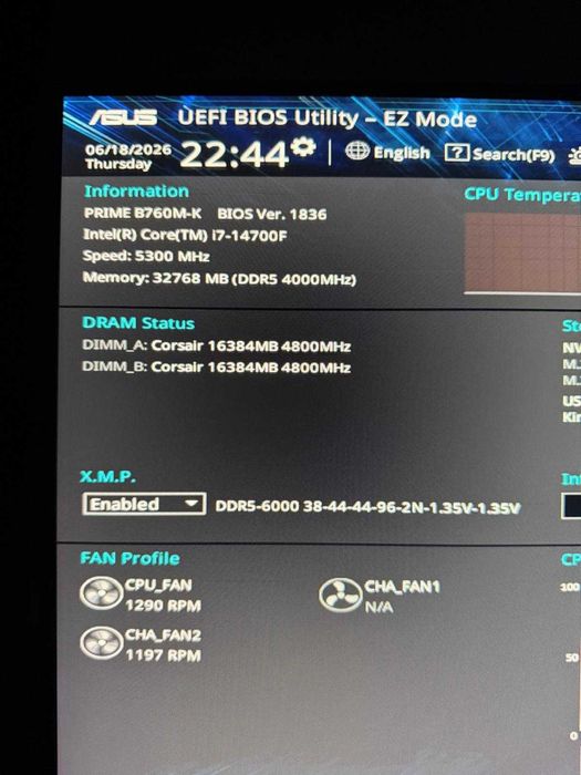 Kit Procesor Intel I7-14700F + Asus prime B760M-K DDR5