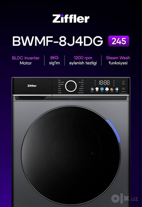 Стиральная машина ZIFFLER 8 kg PREMIUM