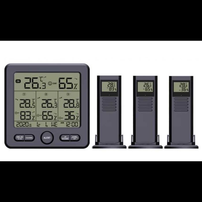 Stație meteo/Termometru /termo-higrometru cu 3 senzori wireless