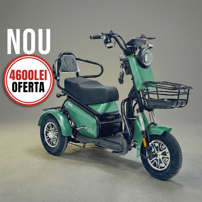 Tricicleta electrica 2 locuri (sa dubla) adulti si varstnici FARA PERMIS - OFERTA - Livrare GRATUITA acasa in toata Romania! - 60v20ah  FULL ECHIPATA!