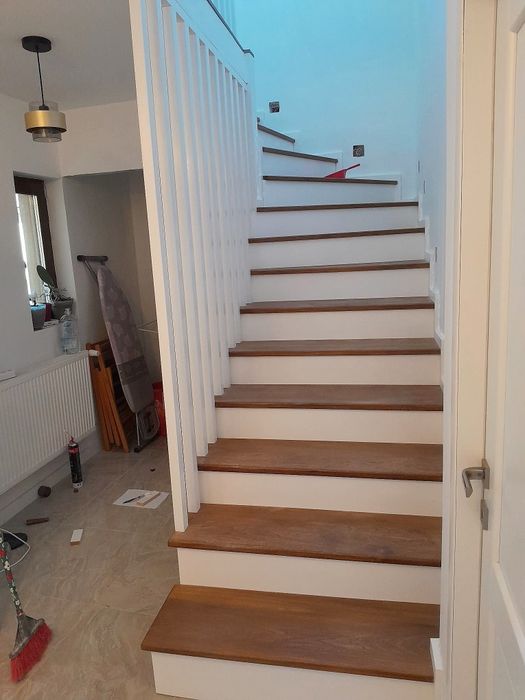 Scări din lemn masiv, trepte, contratrepte