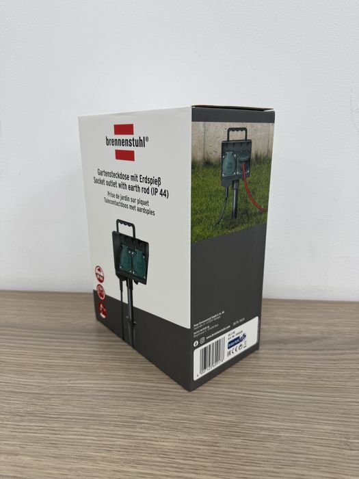Priză de grădină Brennenstuhl cu țăruș, 2 prize, IP44