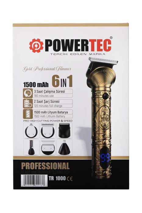 Професионален комплект за мъжка грижа 6 в 1 Powertec TR- 1000