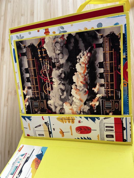 Ръчноправен детски албум за снимки - влакове