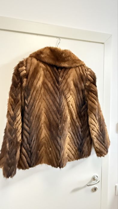 Vand haina blana naturala vizon bej maro M/L