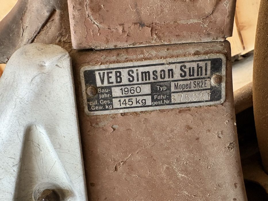 Simson 1960 moped oldtimer fara acte