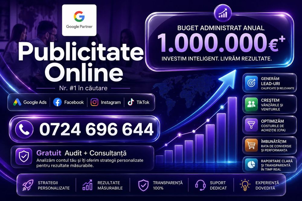 Promovare Google Ads Publicitate Meta Ads Reclame Facebook & Instagram