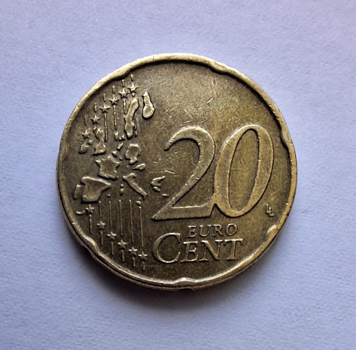 Monedă rară 20 euro cenți Olanda 2002
