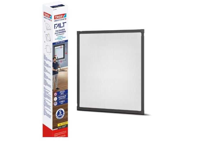 Plasă anti-insecte tesa Insect Stop cu cadru telescopic din aluminiu 80 × 80 – 140 × 140 cm