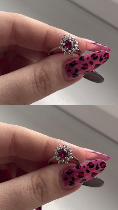 Inel din aur 18k cu rubin natural si diamante naturale