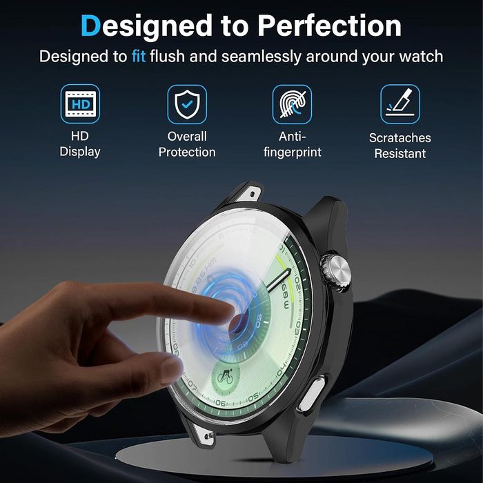 Силиконов кейс 360° градуса за часовник huawei watch gt6 46mm - черен