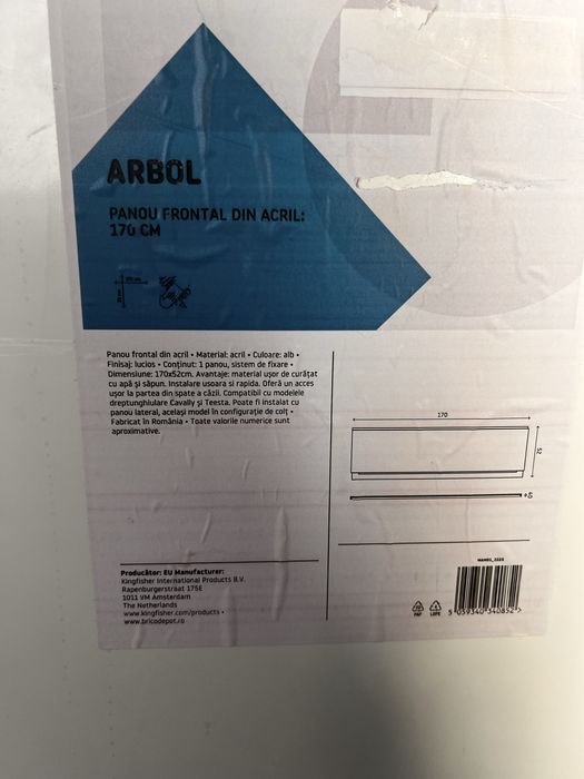 Panou frontal cada  din acril 170 cm