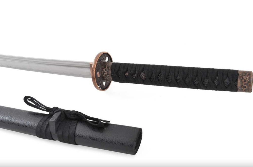 Катана Бушидо Katana Bushido Dragon Tenryu - меч с дървена кания и тцуба с Дракон
