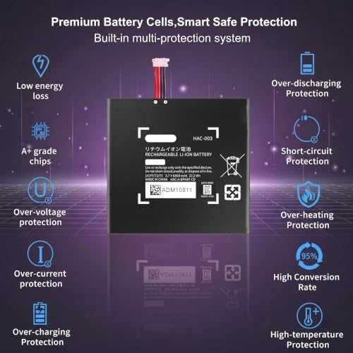 Нова Батерия 6000mAh HAC-003 за Nintendo Switch HAC-001 Подобрена Клетка