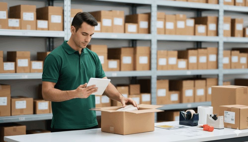 Fulfillment xizmati qandoqlash Markirofka saralash saqlash Logistika