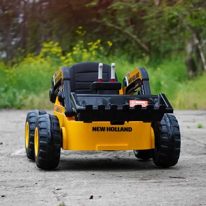 Excavator cu incarcator frontal electric NEW Holland 4x 75W 12V Yellow