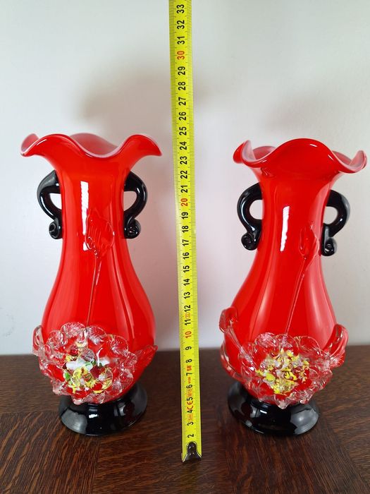 Винтаж, парные вазы. Муранское стекло.